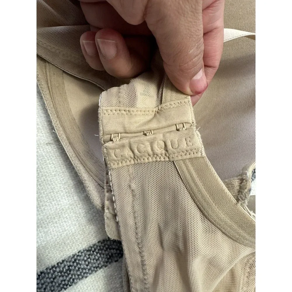 Cacique 40D Balconette Bra‎ Women Beige Underwire Lightly Padded Mesh Wings